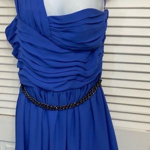 Express cocktail party dress size 12 blue One shoulder new